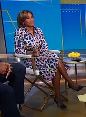 Robin’s printed shirtdress on Good Morning America