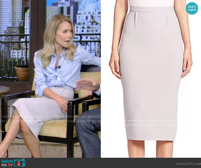 WornOnTV: Kelly’s blue printed tie neck blouse on Live with Kelly and ...