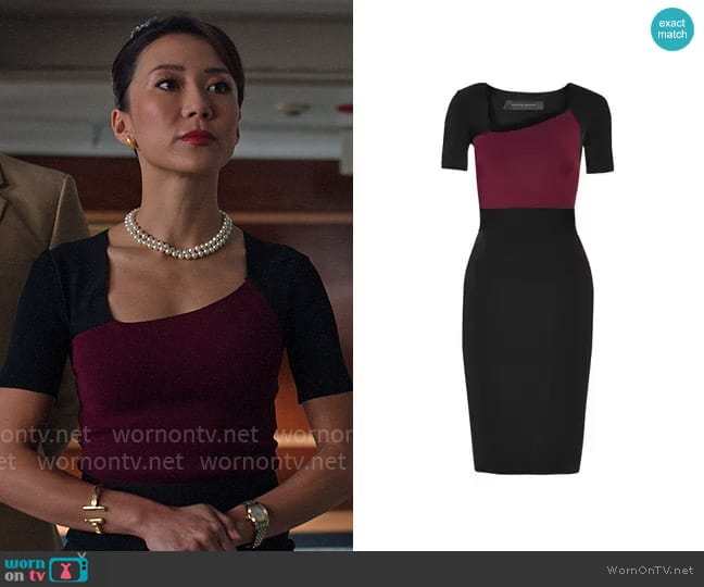 Roland Mouret Cassida Dress worn by Teddy Goh (Angela Zhou) on Death and Other Details