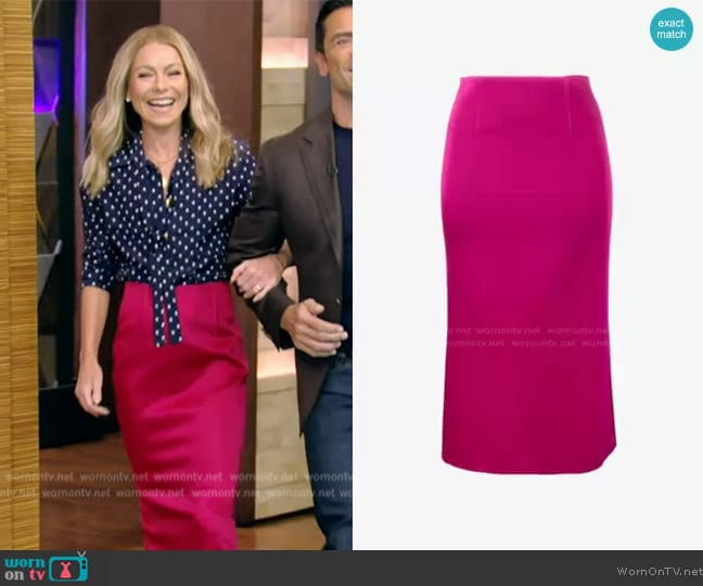 Roland Mouret Salway Skirt worn by Kelly Ripa on Live with Kelly and Mark