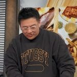 Roy Choi’s black stussy sweater on Access Hollywood