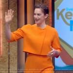 Ruth Wilson’s orange cropped jacket on Live with Kelly and Mark