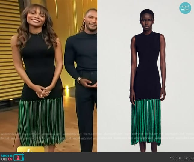 Sandro Fringed Dress worn by Zuri Hall on Access Hollywood