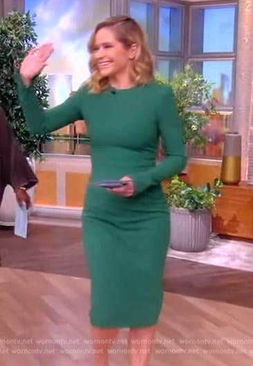 Sara's green long sleeve midi dress on The View