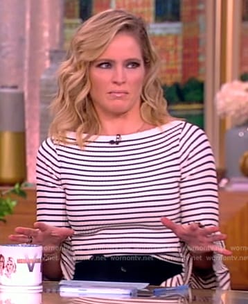 Sarah's striped bell cuff sweater on The View