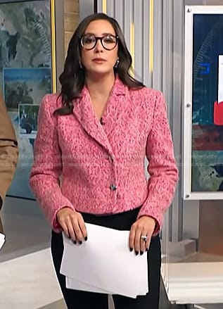 Savannah's pink cropped blazer on NBC News Daily