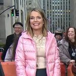 Savannah’s pink down jacket on Today