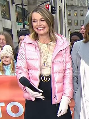 Savannah’s pink down jacket on Today