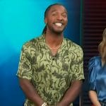 Scott’s green floral print shirt on Access Hollywood