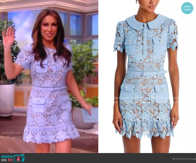 WornOnTV: Alyssa’s blue floral lace dress on The View | Alyssa Farah ...