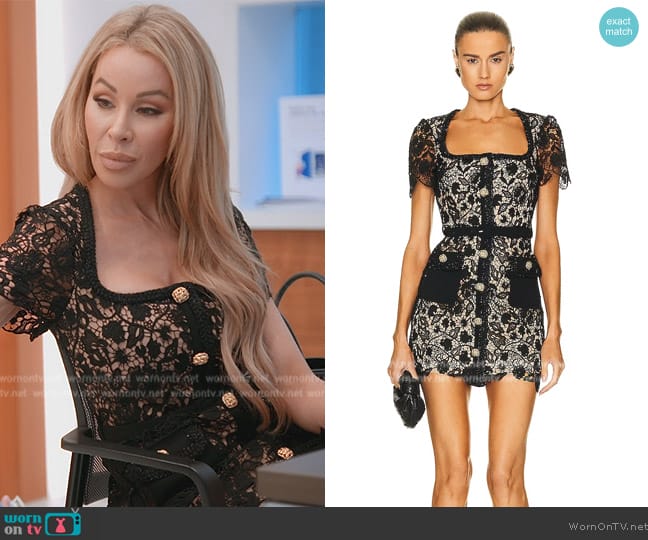 Self Portrait Guipure Lace Mini Dress worn by Lisa Hochstein (Lisa Hochstein) on The Real Housewives of Miami