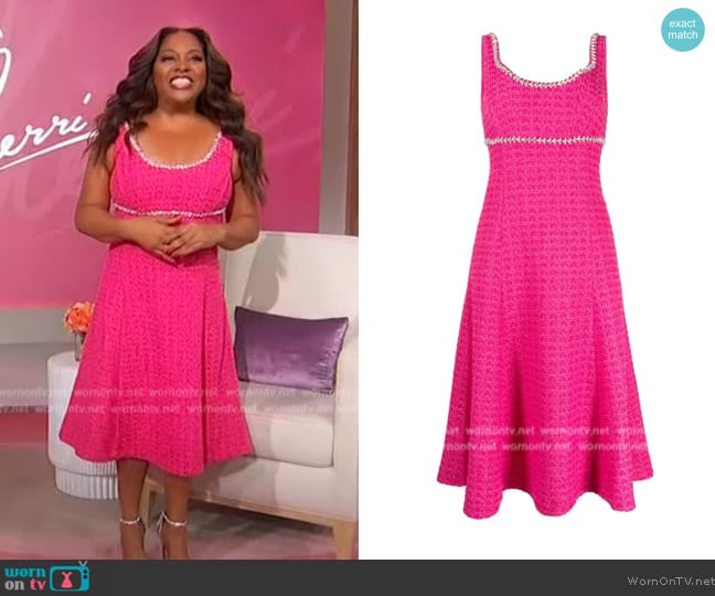 Self Portrait Crystal-embellished bouclé midi dress worn by Sherri Shepherd on Sherri