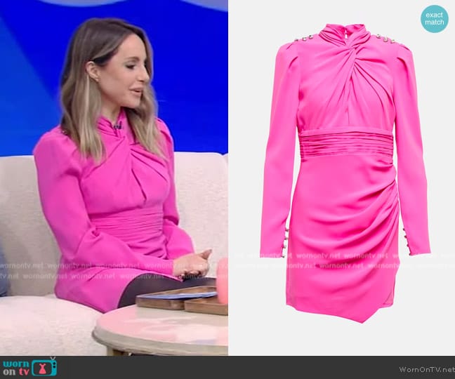 Self Portrait Twisted crêpe minidress worn by Gabby Bernstein on Live with Kelly and Mark