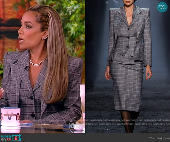 Sergio Hudson Plaid Vest worn by Sunny Hostin on The View