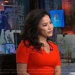 Dr. Sharon Huang’s red v-neck sheath dress on NBC News Daily