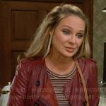 Sharon’s red leather jacket on The Young and the Restless