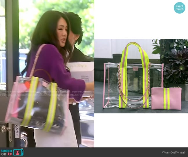 Sheergear x Crystal Kung Minkoff Crystal Tote Bag worn by Crystal Kung Minkoff on The Real Housewives of Beverly Hills