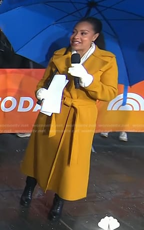 Sheinelle’s yellow belted trench coat on Today