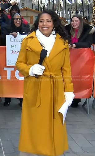 Sheinelle’s yellow belted trench coat on Today