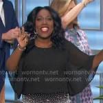 Sheryl’s black embellished waistband top on The Talk