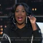 Sheryl’s black top with rhinestone fringe on The Talk