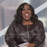 Sheryl’s brown leather jacket on The Talk