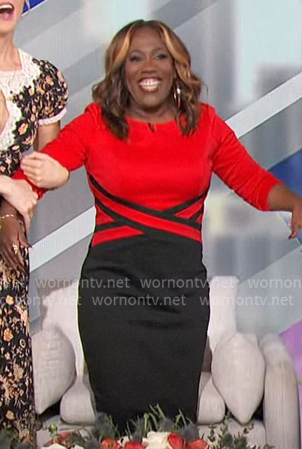 Sheryl’s red and black criss cross dress on The Talk