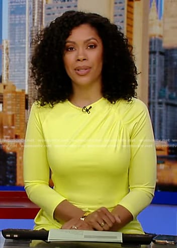Shirleen's yellow ruched dress on Good Morning America