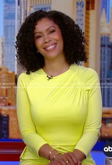 Shirleen's yellow ruched dress on Good Morning America