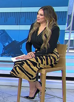 Ashley Flowers's tiger print skirt on Today