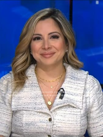 Silvana Henao’s white tweed dress on NBC News Daily