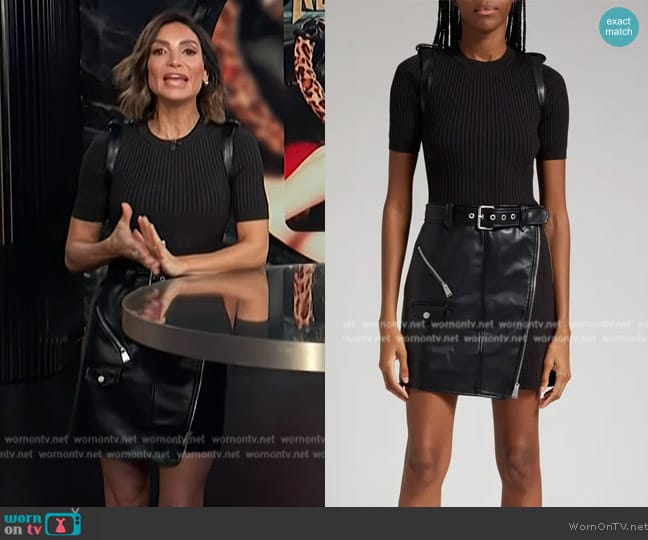 Simkhai Anisa Belted Mixed Media Sweater Dress worn by Courtney Lopez on E! News