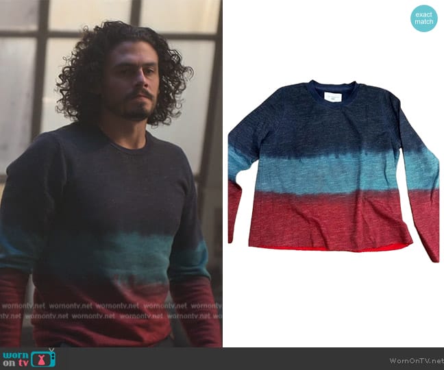 Sol Angeles Ombre Tie Dye Sweatshirt worn by Tommy Martinez (Tommy Martinez) on Good Trouble