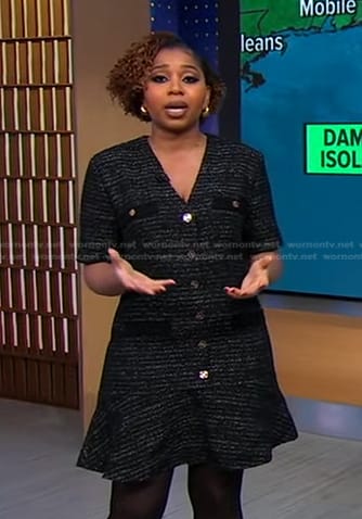 Somara Theodore’s black tweed dress on Good Morning America