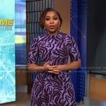 Somara Theodore’s purple print midi dress on Good Morning America