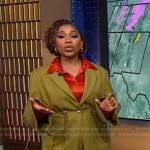 Somara Theodore’s yellow drawstring blazer and slit pants on Good Morning America