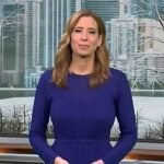 Stephanie Abrams’ blue knit midi dress on CBS Mornings