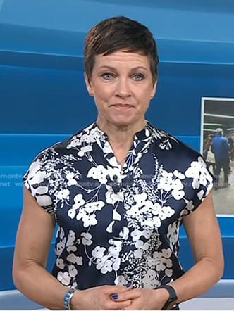 Stephanie's navy floral print top on Today