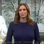 Stephanie Abrams’ navy knit dress on CBS Mornings