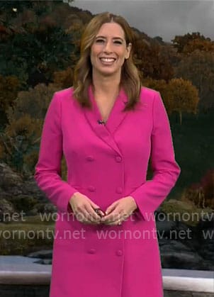 Stephanie Abrams’ pink blazer dress on CBS Mornings