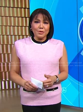 Stephanie's pink knit vest on Good Morning America