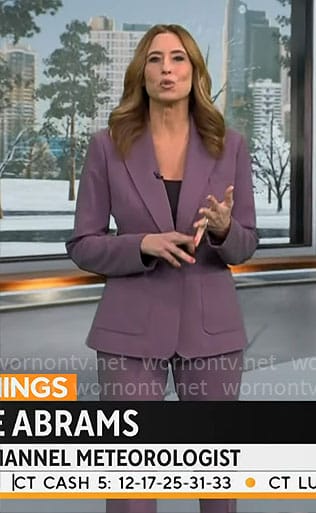 Stephanie Abrams’ purple suit on CBS Mornings