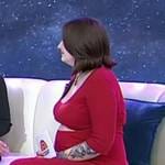 Stephanie Campos’s red ribbed cutout dress on Today