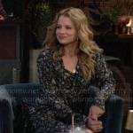 Summer’s green floral long sleeved dress on The Young and the Restless