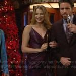 Summer’s dark purple fringed leather dress on The Young and the Restless