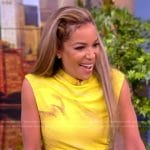 Sunny’s yellow tie dye ruched dress on The View