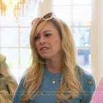 Sutton’s blue bee sweater on The Real Housewives of Beverly Hills