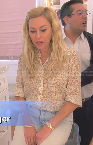 Sutton's floral button down shirt on The Real Housewives of Beverly Hills