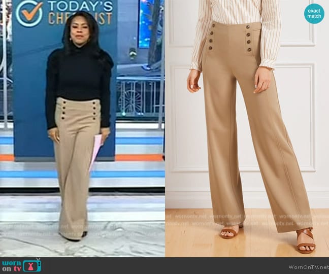 Talbots Knit Wide Leg Pants worn by Sheinelle Jones on Today