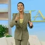 Tamron’s olive blazer and pants on Tamron Hall Show